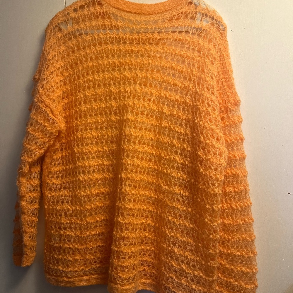 Anthropologie Tangerine Lace Sweater - Picture 5 of 5